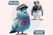 Pigeon PNG Clipart Bundle, a Graphic by M9 Design (Thumbnail 8 of 9)