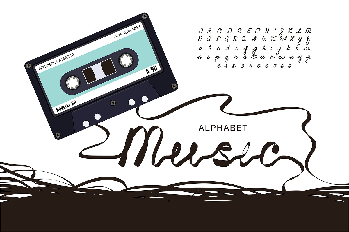 Cassette Tape Retro Font, a Graphic by Pro_Vector (Photo 2 of 2)