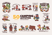 50 Camping Activities, an Illustration by monkik (Thumbnail 1 of 21)