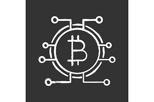 Bitcoin Chalk Icon