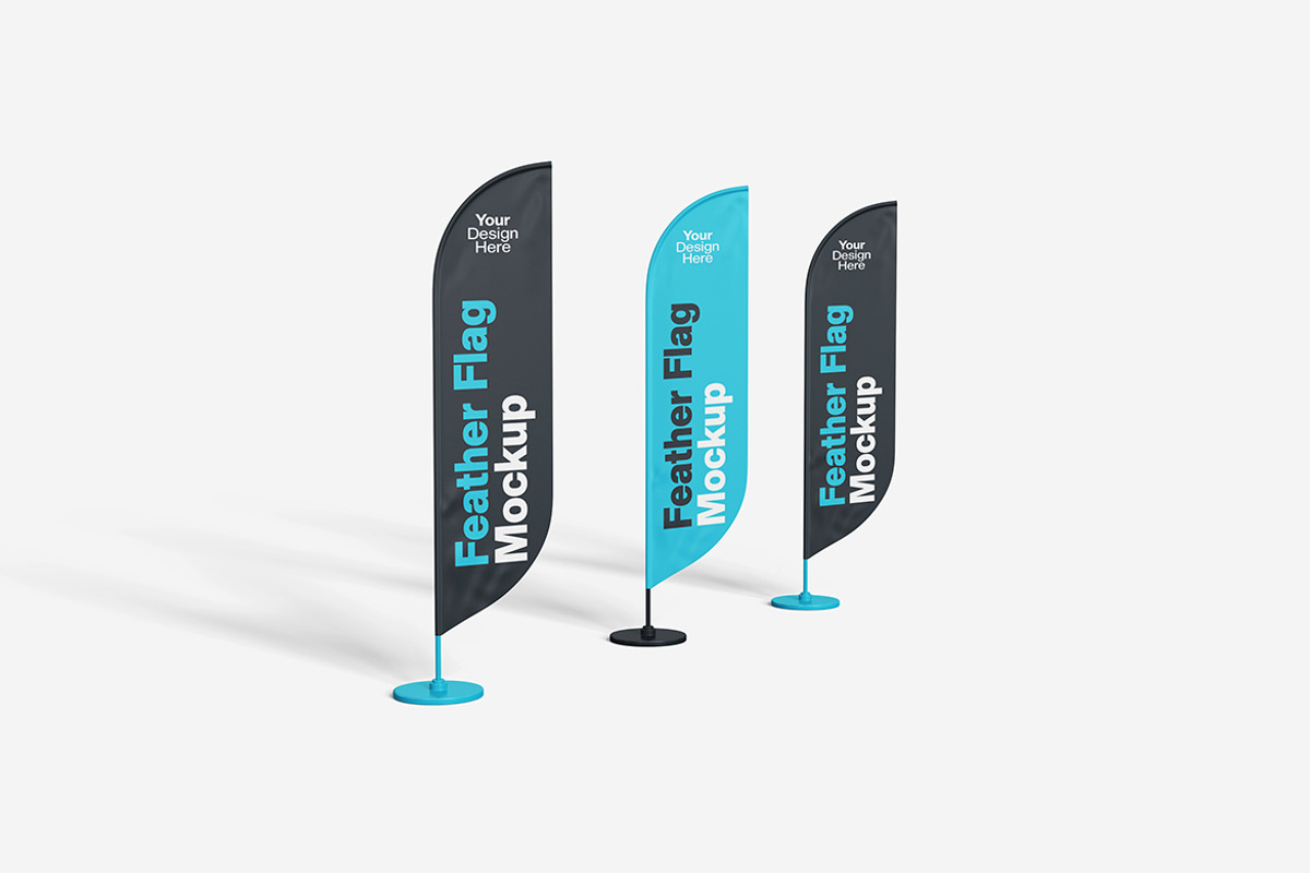Feather Flag Mockup, an Advertising Mockup by bimockup (Photo 3 of 6)