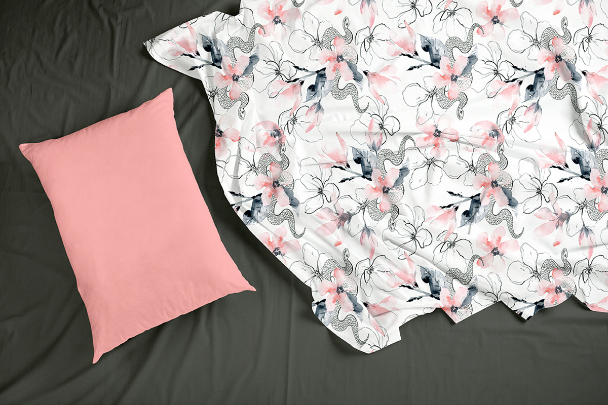 Snakes and Flowers. Pattern collecti, a Pattern Graphic by Dinkoobraz (Photo 7 of 8)
