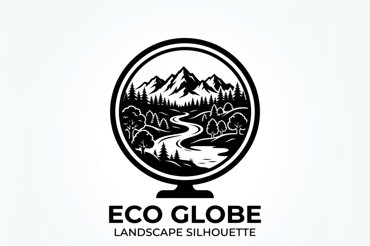 60 Eco Globe Landscape Silhouette, a Technology Illustration by Amazin_art (Photo 23 of 25)