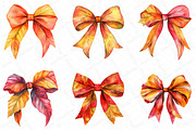 Watercolor Autumn Coquette Bow Clipa, an Illustration by DreamPrint404 (Thumbnail 4 of 5)