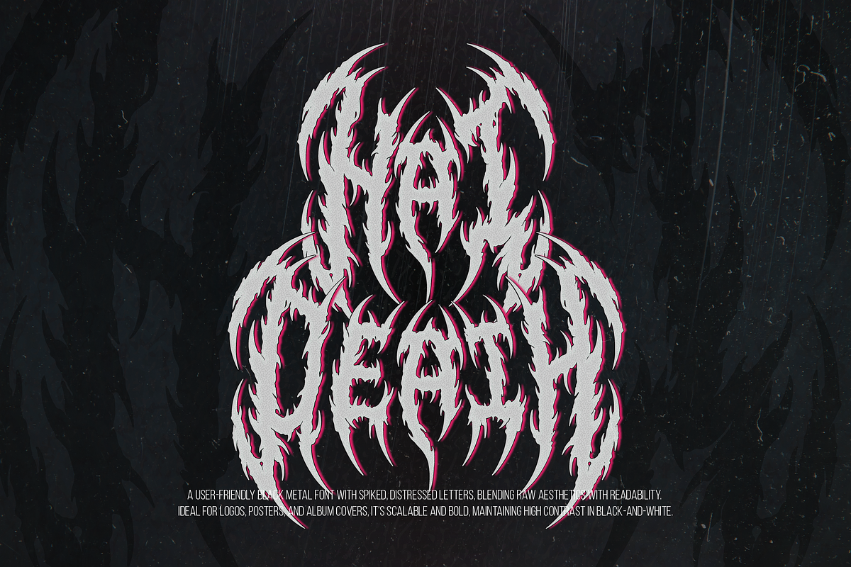 Agonaze | Black Metal Font, a Blackletter Font by Denustudios (Photo 3 of 12)