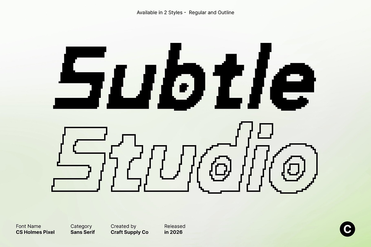 CS Holmes Pixel, a Sans Serif Font by Craft Supply Co. (Photo 3 of 8)
