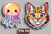 Cute Animal Stickers Bundle, an Animal Illustration by protabsorkar11 (Thumbnail 7 of 8)