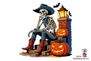 Halloween Cowboy Skeleton PNG Bundle, a Graphic by Black Gallery (Thumbnail 8 of 11)