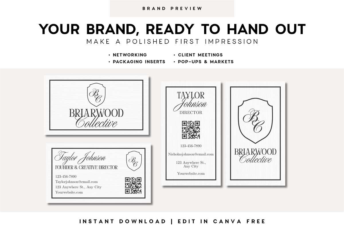Luxury Old Money Business Cards, a Business Card Template by BrandhavenStudio (Photo 2 of 10)