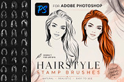 Photoshop Hairstyle Stamp Brushes, a Brush Add-On by sundrameda (Thumbnail 2 of 6)
