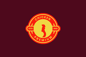 Rooster Chicken Poultry Circle Logo