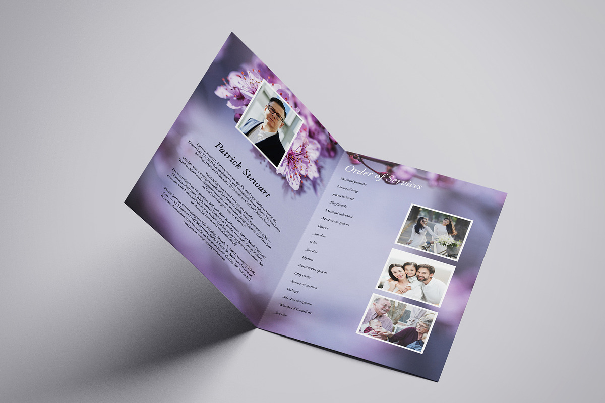 Floral Funeral Program Template, a Brochure Template by Template Shop (Photo 5 of 5)