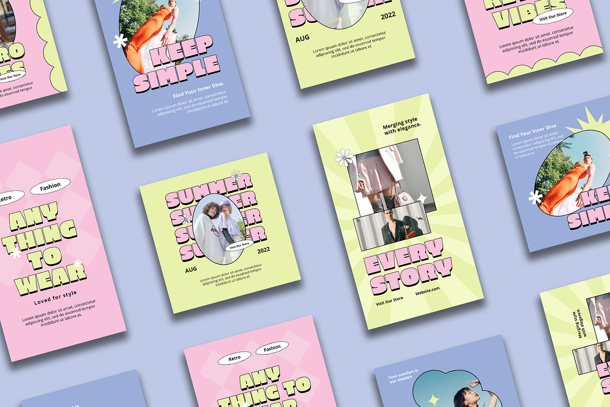 Uplane Retro Instagram Template, a Social Media Template by Shinra Labs (Photo 2 of 6)