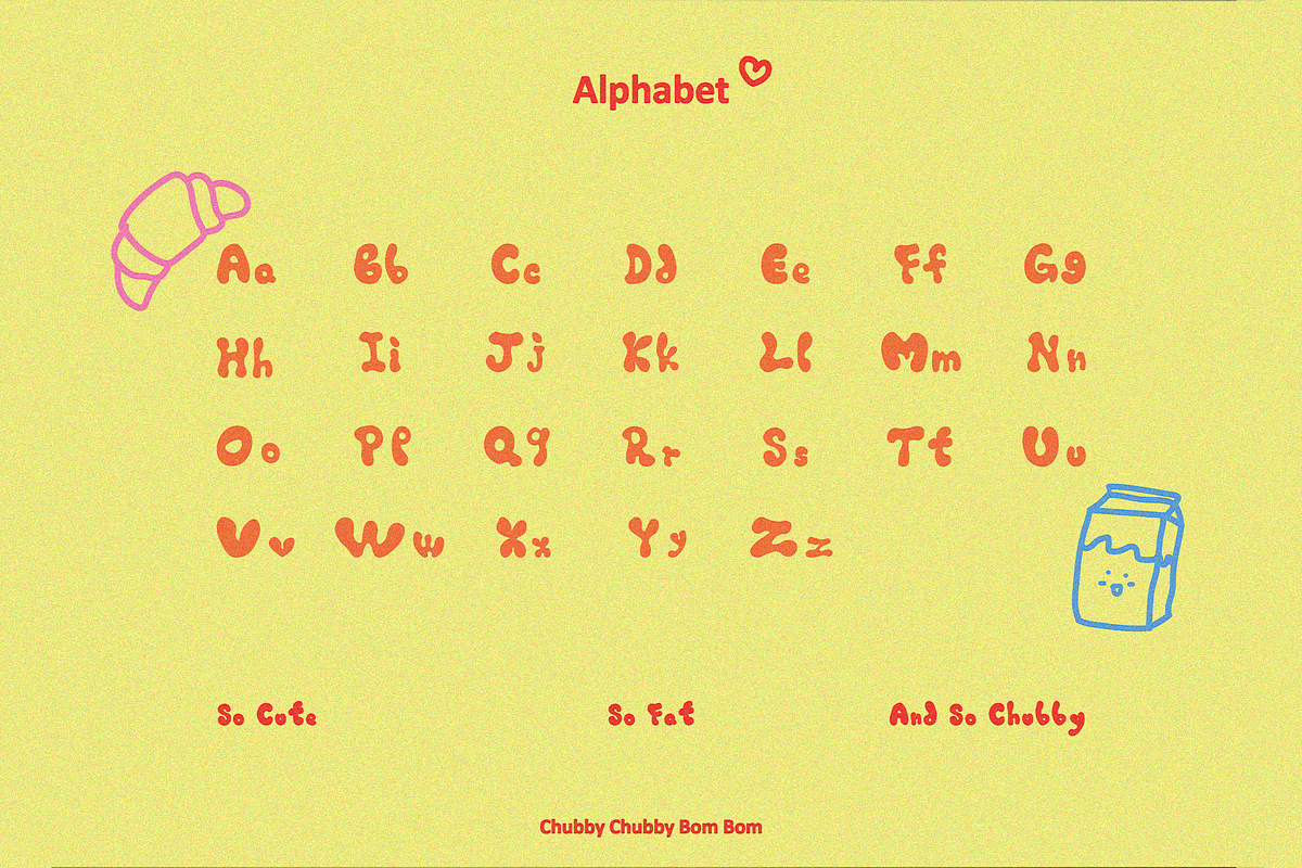 ChubbyChubby BomBom: Hand drawn font, a Font by Chun (Photo 2 of 9)