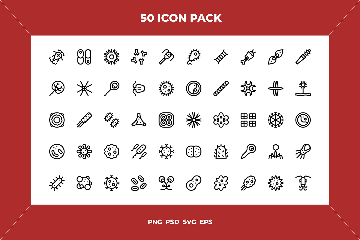 50 Microscopic life icons, an Icon by Wencory (Photo 1 of 2)