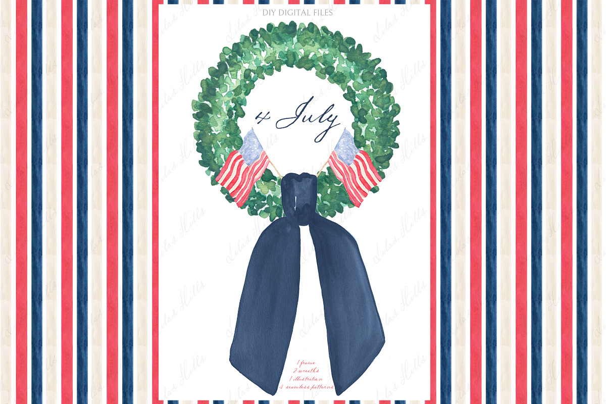 Forth of July Watercolor DIY, a Graphic by LABFcreations (Photo 1 of 4)