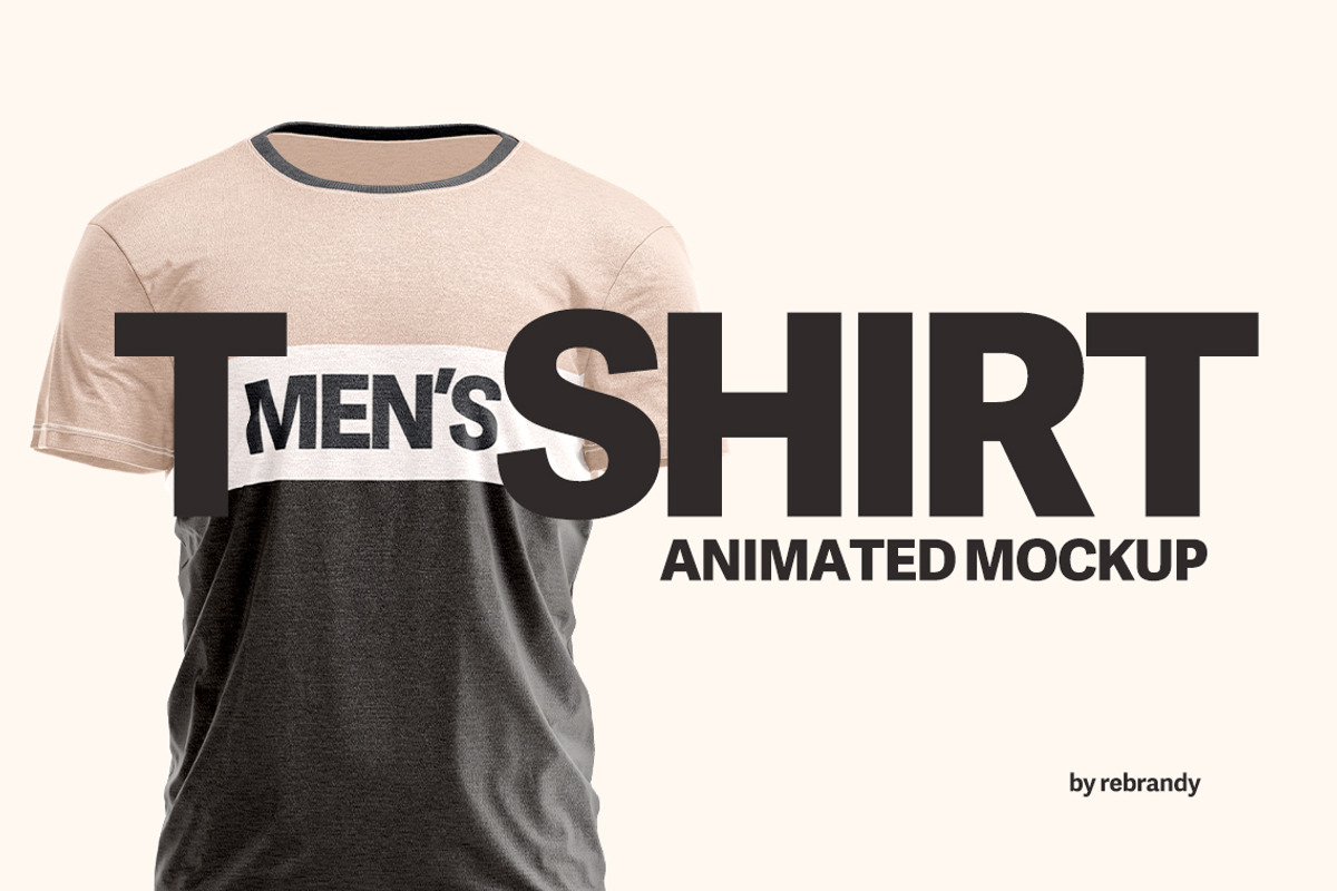 Men's T-shirt Animated Mockup, a Shirt Mockup by rebrandy (Photo 1 of 14)