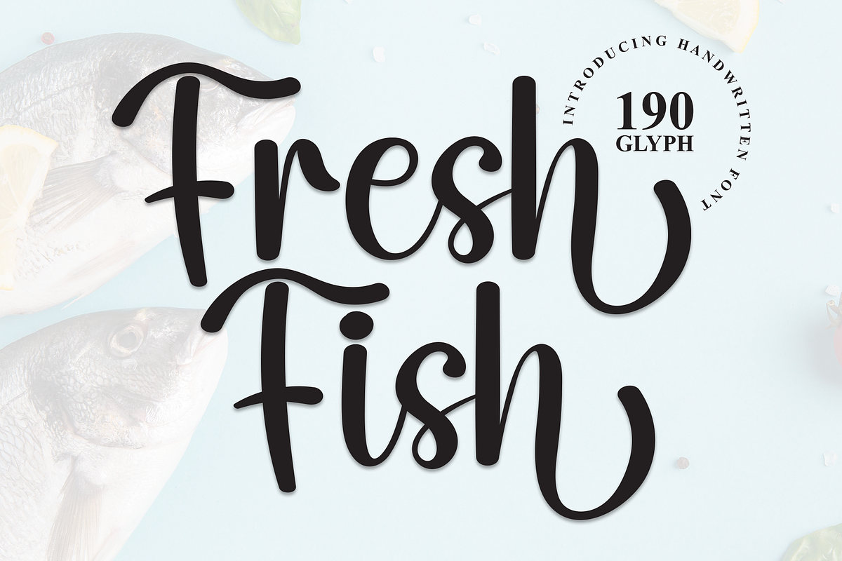 Fresh Fish | Script Font, a Handwritten Font by Scratchones (Photo 1 of 9)