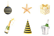 Watercolor New Year Clipart, an Illustration by CreationArt (Thumbnail 6 of 7)