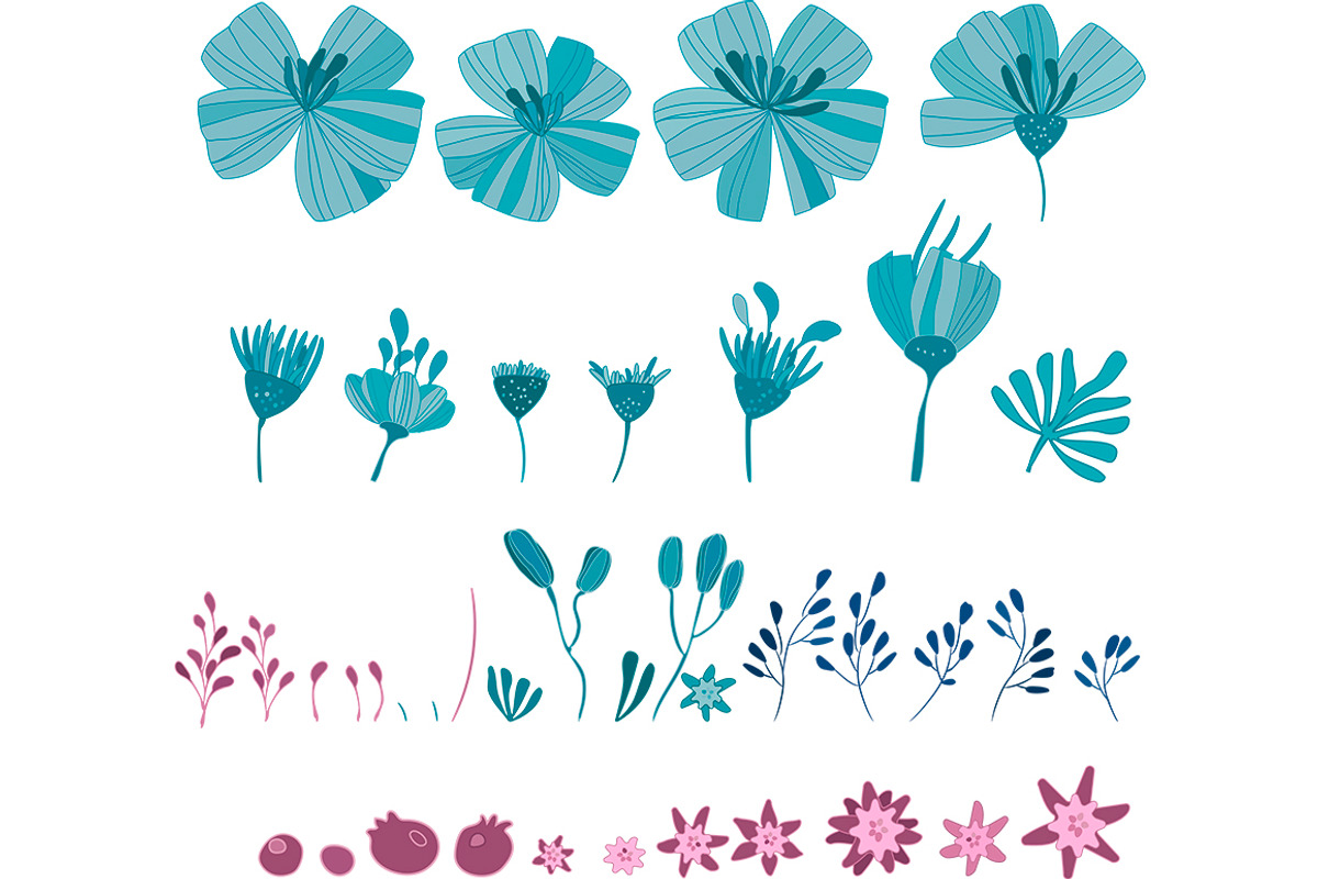 floral collection Fairy daisies, set, an Illustration by EshaStudio (Photo 2 of 6)