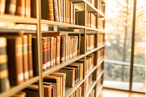 A bookshelf filled with a variety of, a School & Education Photo by Sergey Kotenev