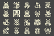 Vintage Great Horned Owl Designs, an Animal Illustration by devastd (Thumbnail 9 of 13)