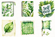 Watercolor Green Planner Clipart, an Illustration by OK Design (Thumbnail 2 of 5)