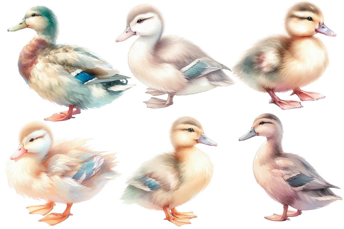 Watercolor Duck clipart, an Illustration by Designworld (Photo 3 of 6)