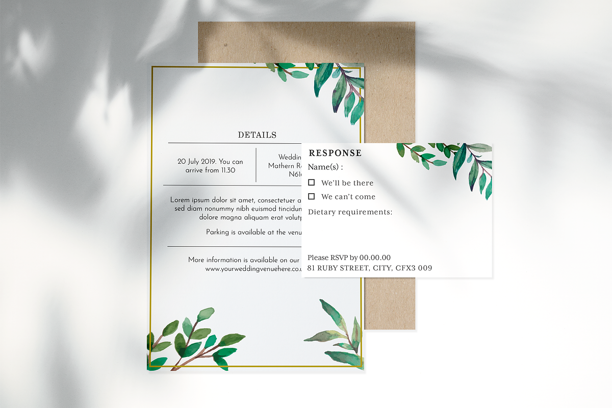 Elegant wedding invitation template, an Invitation Template by Samantha Logue (Photo 2 of 4)