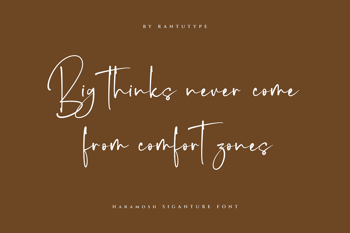 Haramosh - Elegant Signature Font, a Script Font by RantautypeStudio (Photo 2 of 16)