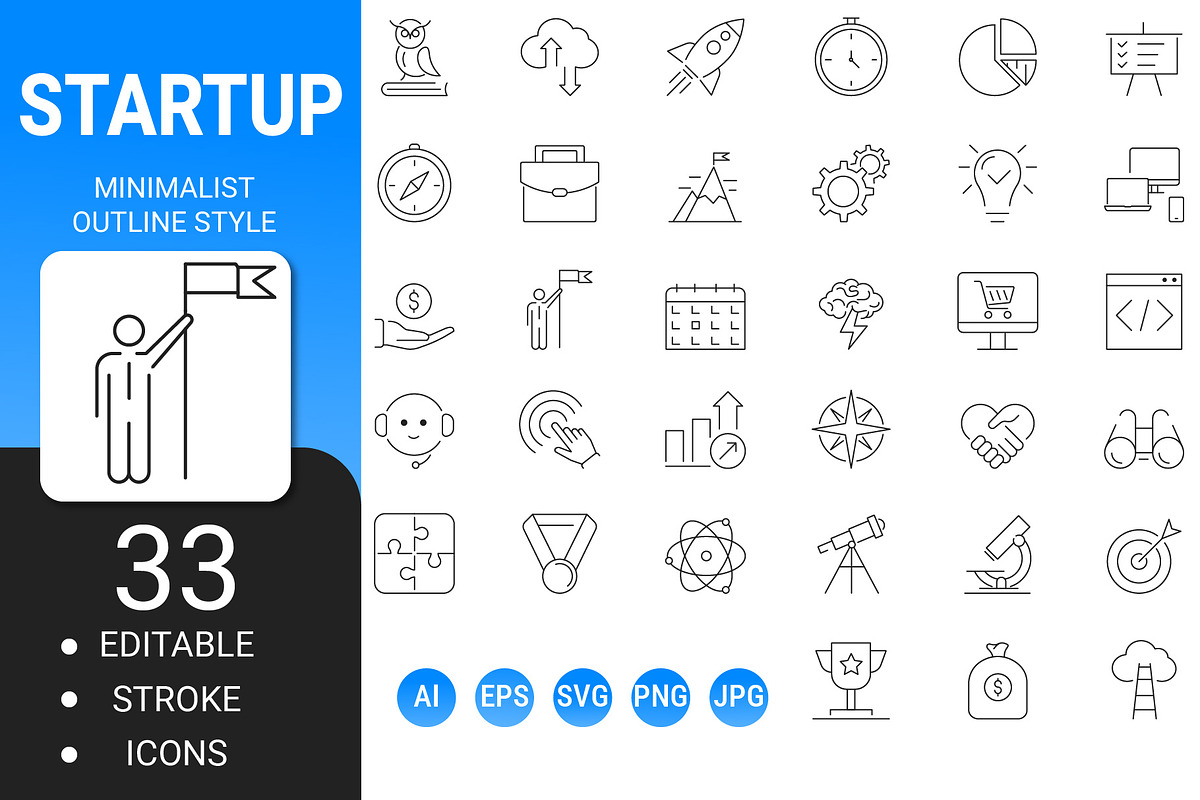 Startup and project outline icon set, an Outline Icon by Icons (Photo 1 of 3)