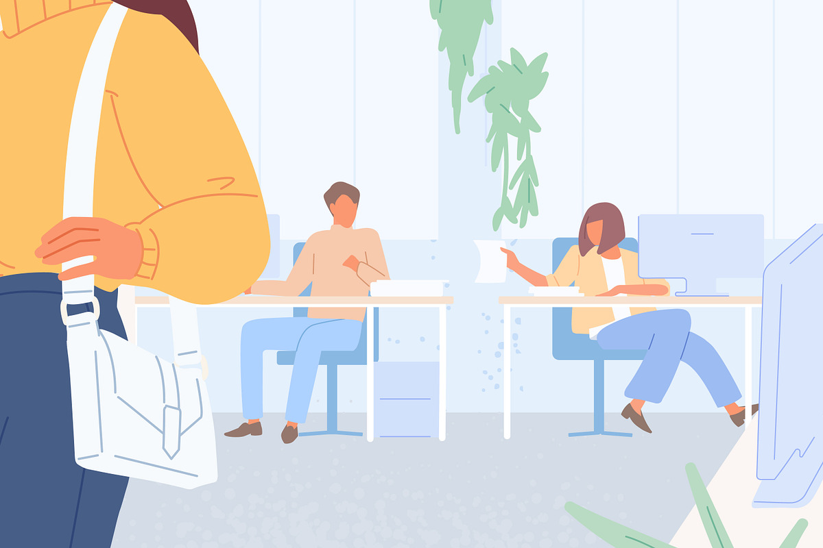 Woman leaving work on time, a Person Illustration by Good Studio (Photo 3 of 3)