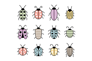 Cartoon style bugs, an Illustration by Cmeree