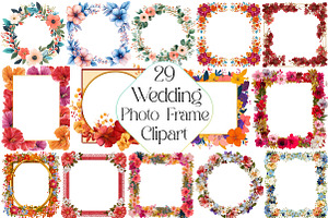 Wedding Photo Frame Clipart, an Illustration by DreamPrint404