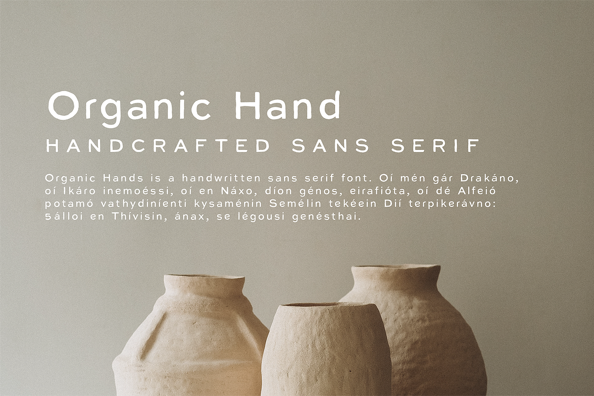 Organic Hand - A Handmade Sans Serif, a Sans Serif Font by Vanem Studio (Photo 1 of 8)