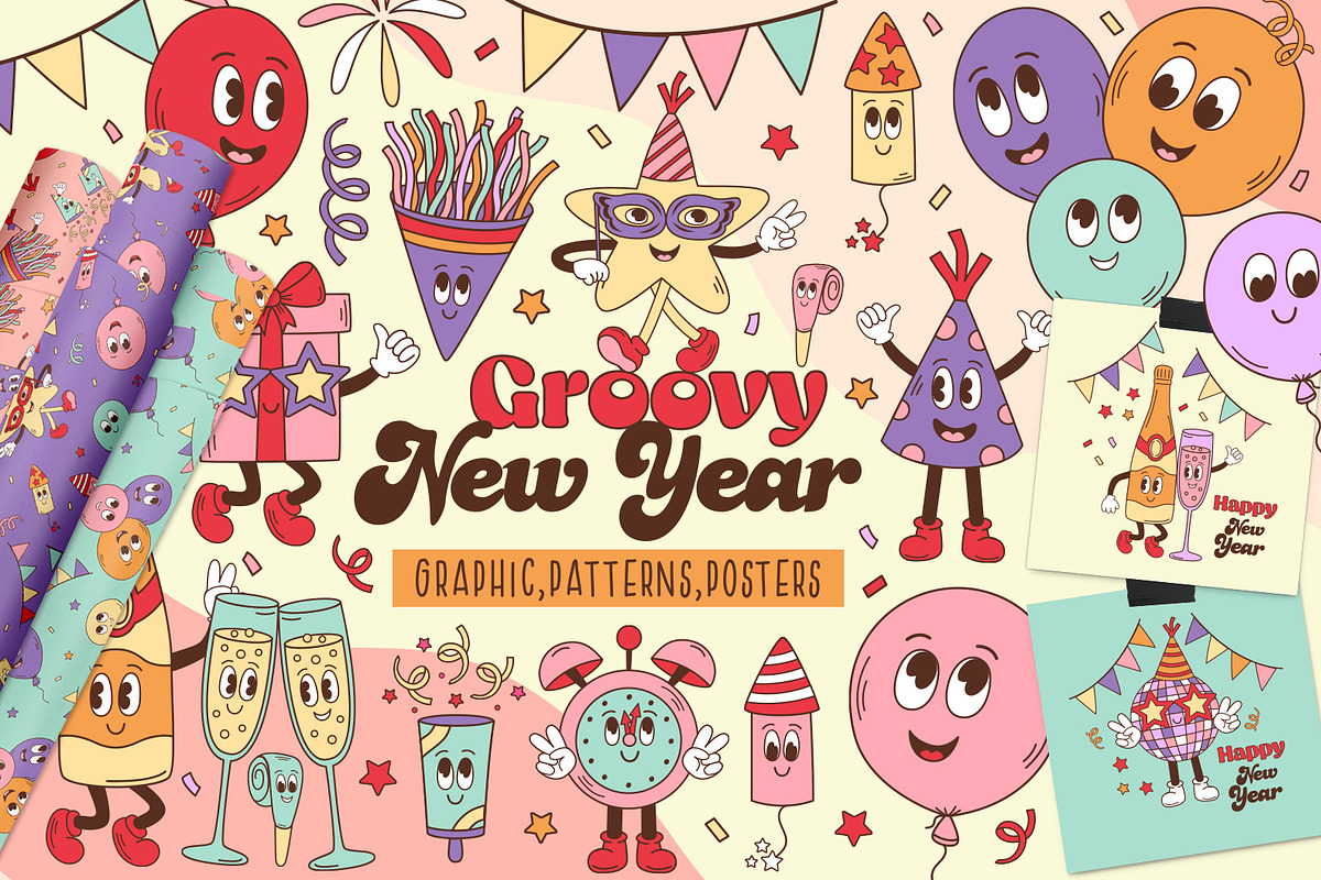 Groovy New Year collection, an Object Graphic by NataKa (Photo 1 of 9)