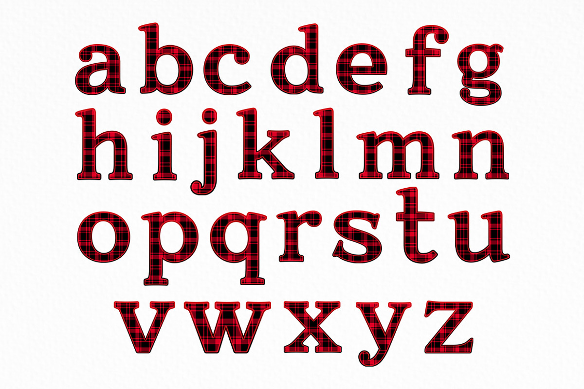 Christmas Plaid Alphabet Clipart, a Decorative Illustration by SvetaArtStore (Photo 4 of 10)