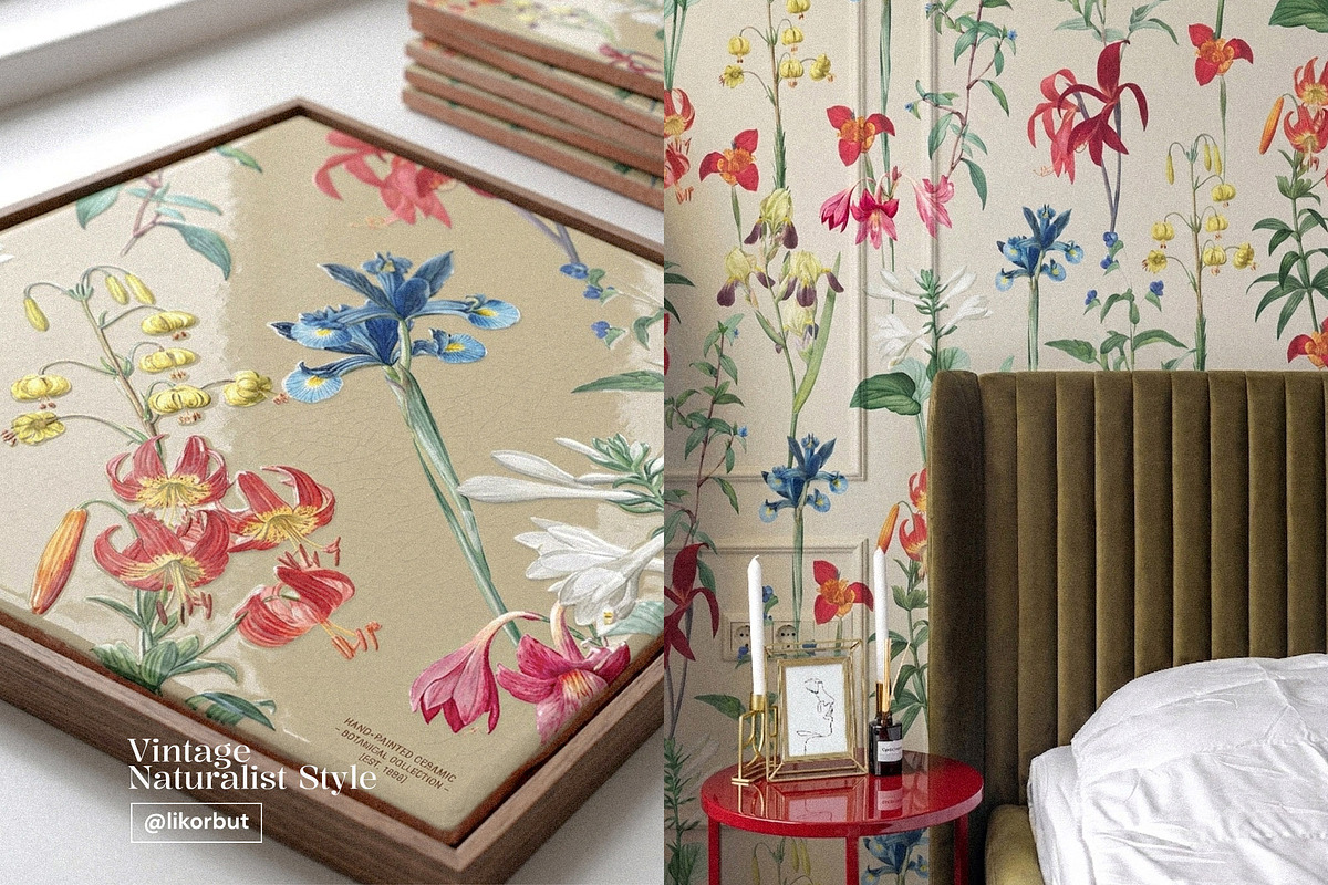 Vintage Botanical Floral Pattern, a Pattern Graphic by likorbut (Photo 10 of 13)