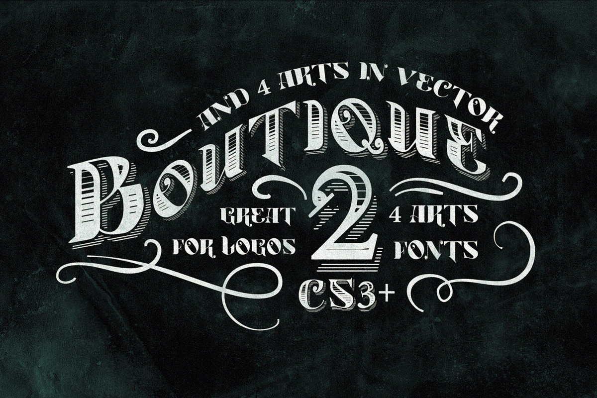 Boutique 2 Fonts + 4 arts CS3+