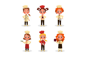 Little Boy and Girl Chef Character, a Person Illustration by TopVectors