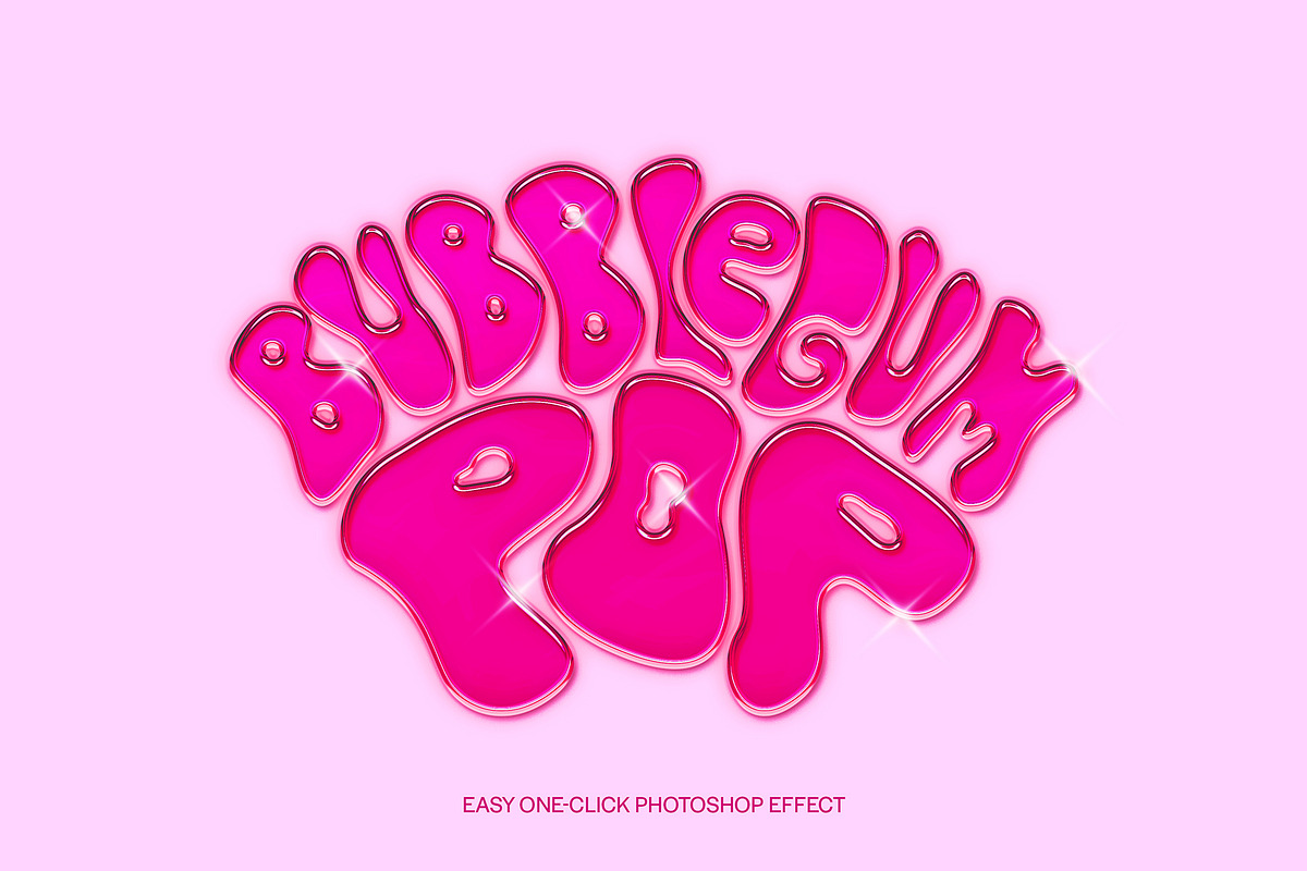 PINK GLOSSY Chrome Effect Photoshop, a Layer Style Add-On by Vermeulen Design Studio (Photo 1 of 4)