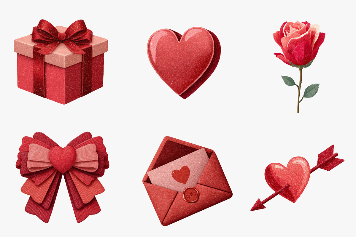 valentine clipart set, an Illustration by CreationArt (Photo 2 of 5)