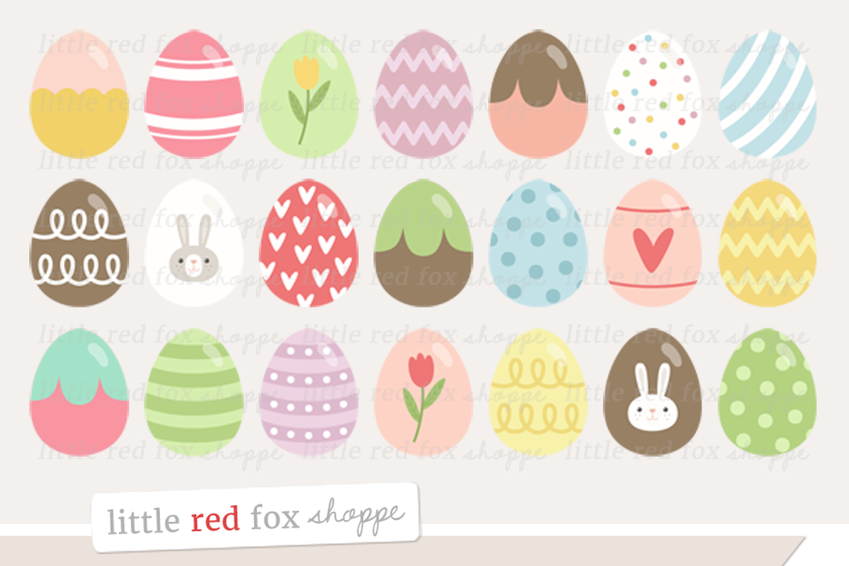 Easter Egg Clipart, an Illustration by Little Red Fox Shoppe