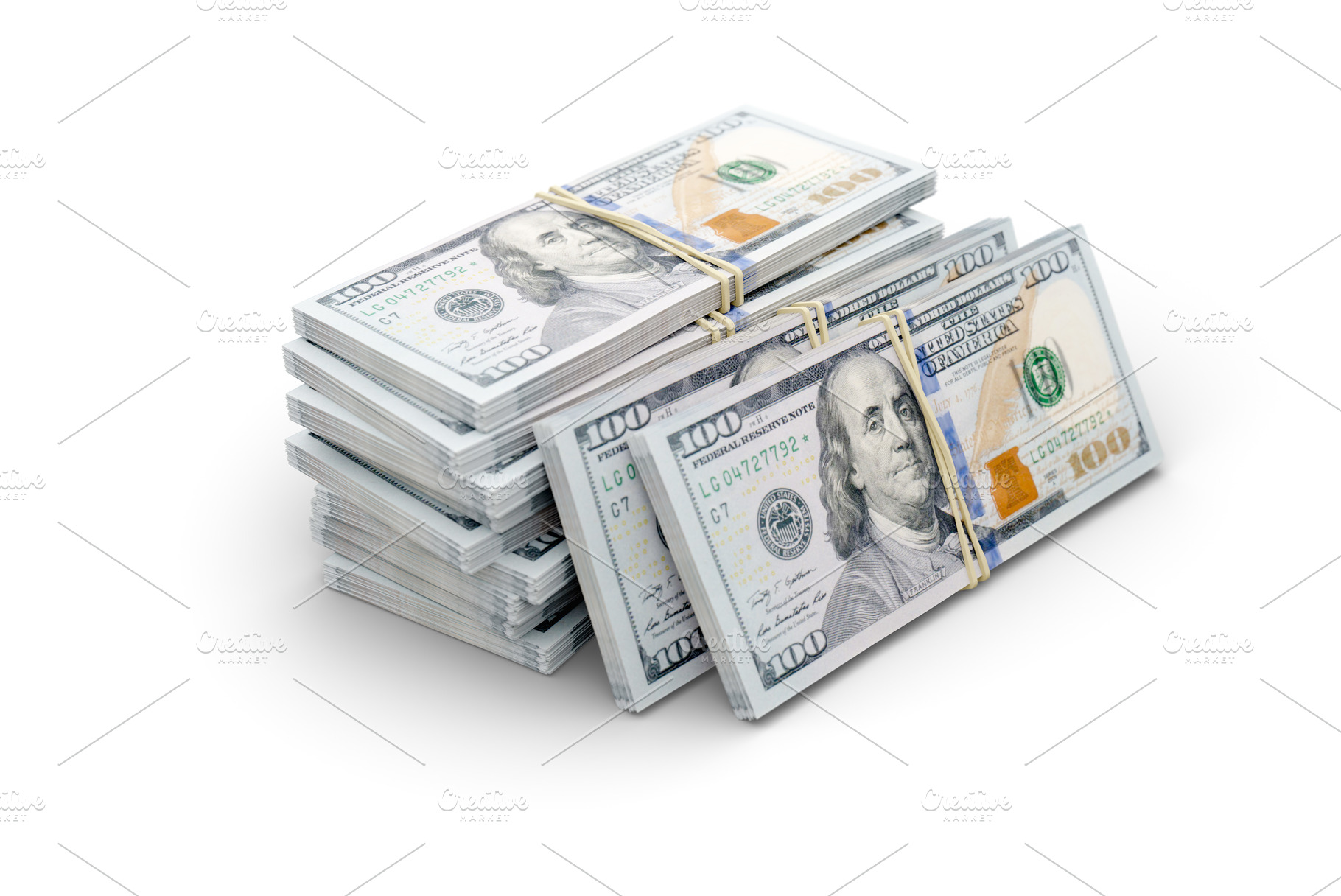 Stacks of Dollar Bills Isolated, a Business Photo by Andy Dean Photography
