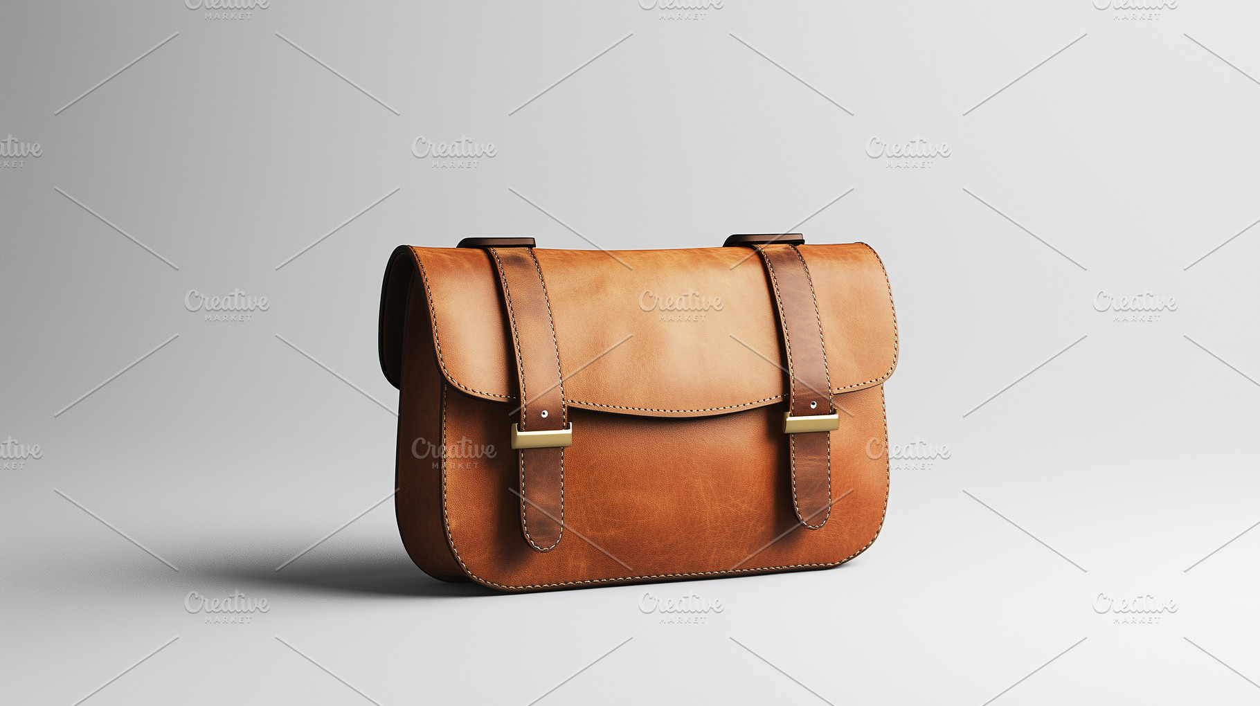 Brown leather messenger bag isolated, a Beauty & Fashion Photo by MistyDay