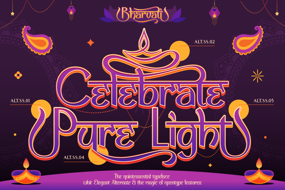 Bharvati - Diwali Display Font, a Sans Serif Font by Burntilldead (Photo 8 of 12)