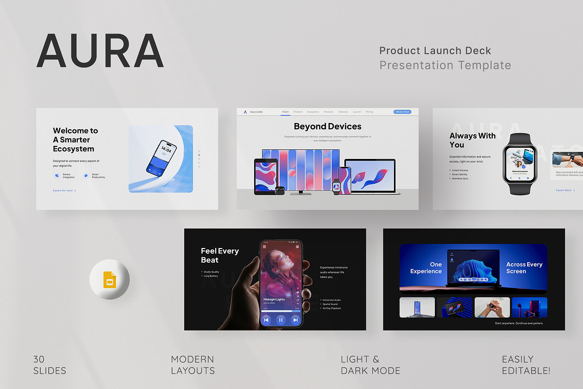 Product Launch Deck Google Slides, a Presentation Template by New Coral Design (Photo 1 of 6)