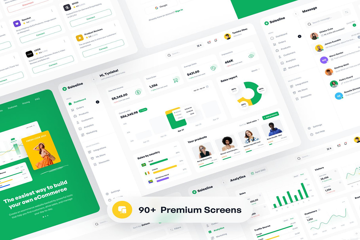 Salesline Sales Analytics Dashboard, an UI Kit Template by Creative Perspective (Photo 2 of 6)
