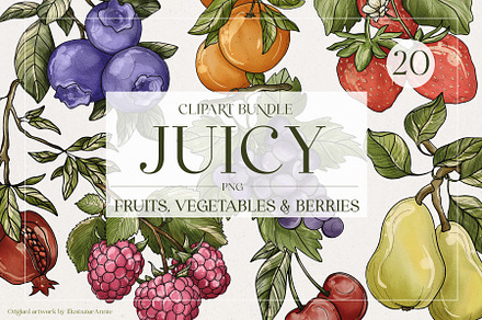 Juicy - Fruit Clipart Bundle