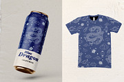 Blue Oriental Dragon Pattern, a Pattern Graphic by bazzier_graphik (Thumbnail 5 of 5)